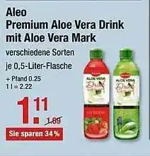 V Markt Aleo Premium Aloe Vera Drink Mit Aloe Vera Mark Angebot