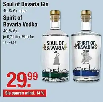 V Markt Soul Of Bavaria Gin Oder Spirit Of Bavaria Vodka Angebot