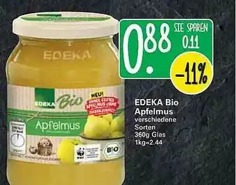 WEZ Edeka Bio Apfelmus Angebot