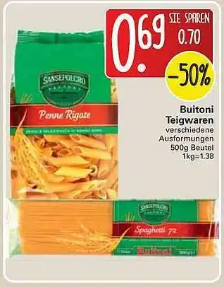 WEZ Buitoni Teigwaren Angebot