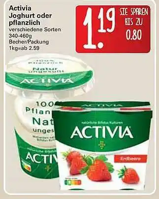 WEZ Activia Joghurt Oder Pflanzlich Angebot