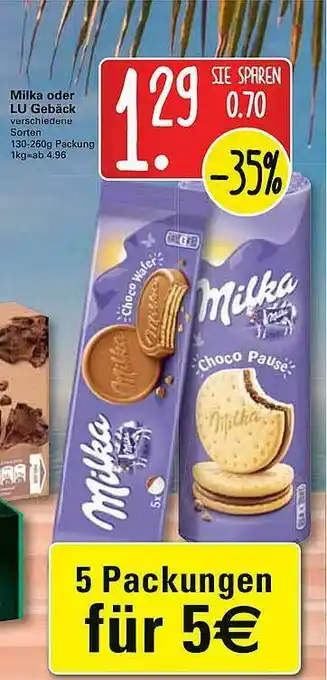 WEZ Milka Oder LU Gebäck Angebot