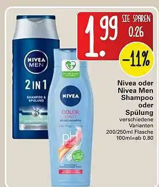 WEZ Nuvea Oder Nivea Men Shampoo Oder Spülung Angebot