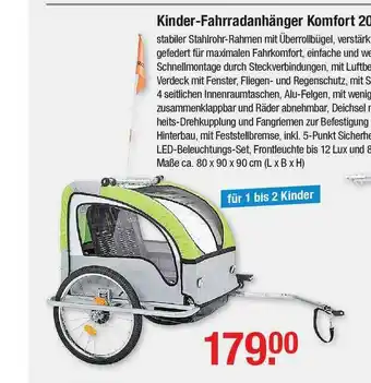 V Baumarkt Kinder-fahrradanhänger Komfort 20 Angebot