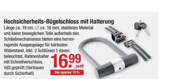 V Baumarkt Hochsicherheits-bügelschloss Mit Halterung Angebot