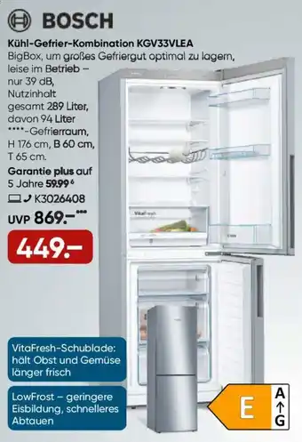 Galeria Bosch Kühl Gefrier Kombination KGV33VLEA Angebot