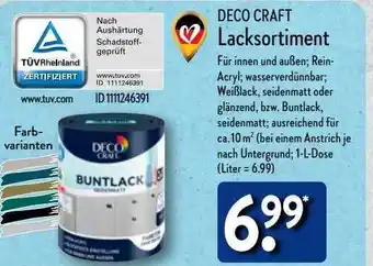 Aldi Nord Deco craft lacksotiment Angebot