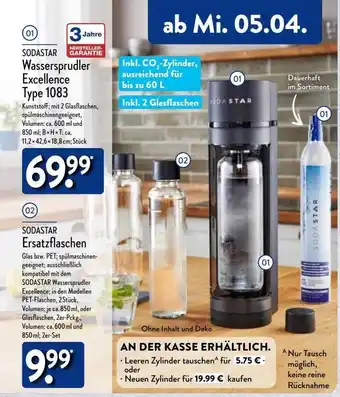 Aldi Nord Sodastar wassersprudler excelence type 1083 oder ersatzflaschen Angebot