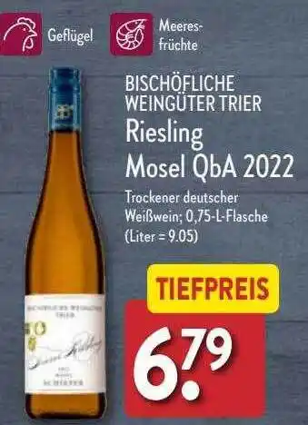 Aldi Nord Bischöfliche weinguter trier riesling mosel qba 2022 Angebot