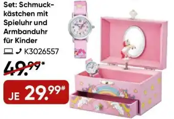 Galeria Manguun Set: Schmuckkästchen mit Spieluhr und Armbanduhr für Kinder Angebot