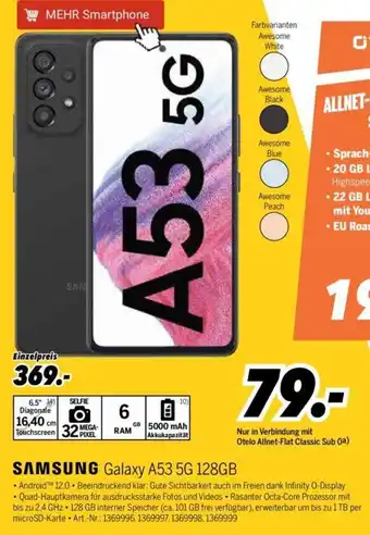 MEDIMAX Samsung Galaxy A53 5G 128GB Angebot