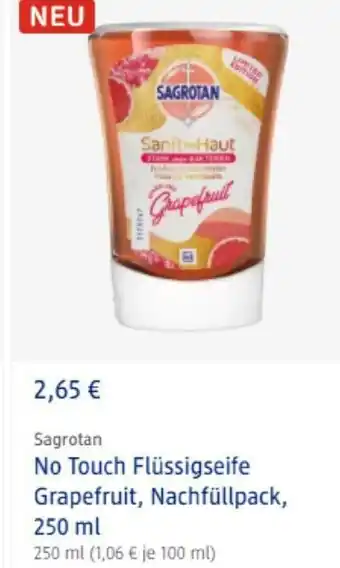 dm drogerie Sagrotan No Touch Flüssiglseife Grapefruit Nachfüllpack 250ml Angebot