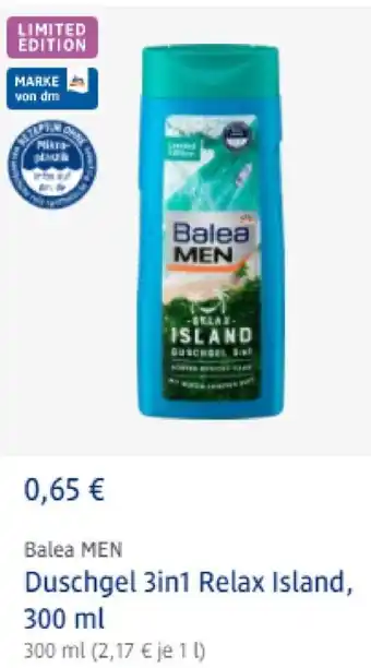 dm drogerie Balea Men Duschgel 3in1 Relax Island 300ml Angebot