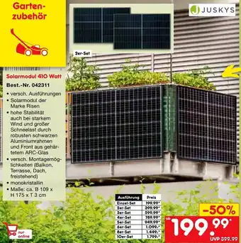 Netto Marken-Discount Juskys Solarmodul 410 Watt Angebot