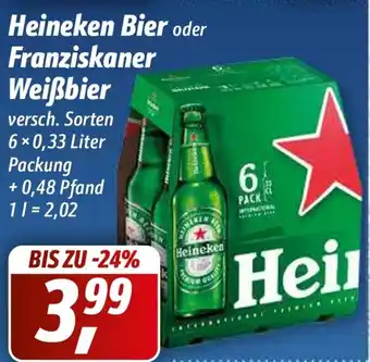 Simmel Heineken Bier oder Franziskaner Weißbier 6x0,33L Angebot