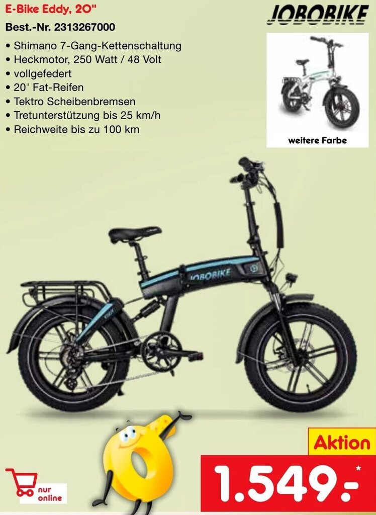 Jobobike EBike Eddy, 20" Angebot bei Netto MarkenDiscount