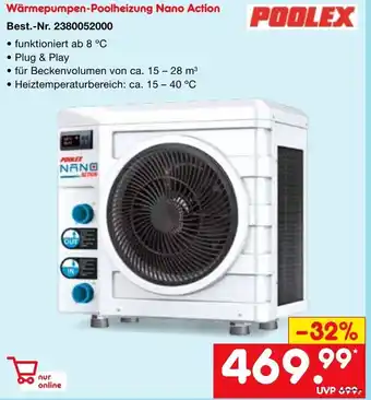 Netto Marken-Discount Poolex Wärmepumpen Poolheizung Nano Action Angebot