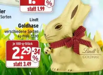 Wasgau Lindt goldhase 100-G Angebot