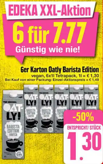 Edeka Oatly Barista Edition 6er Karton Angebot