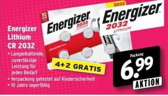 Wasgau Energizer lithium CR 2032 Angebot