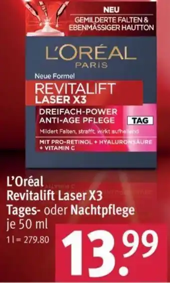 Rossmann L'Oréal Revitalift Laser X3 Tages oder Nachtpflege 50 ml Angebot