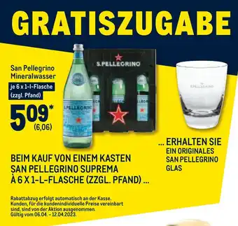 METRO San Pellegrino Mineralwasser 6*1L Angebot