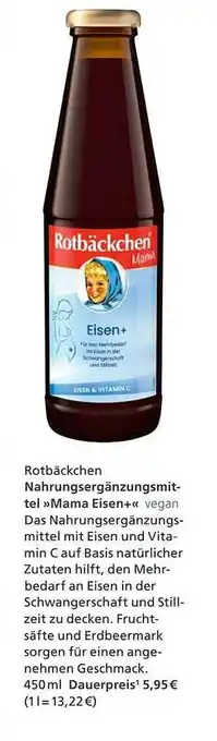 Alnatura Rotbäckchen „mama eisen+“ Angebot