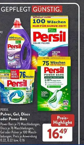 Aldi Süd Persil pulver, gel, discs oder power bars Angebot