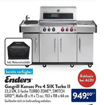 Aldi Süd Enders gasgrill kansas pro 4 sik turbo ii Angebot