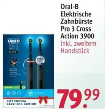 Rossmann Oral B Elektrische Zahnbürste Pro 3 Cross Action 3900 Angebot