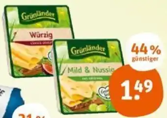 tegut Grünländer Käse 140/120 g Packung Angebot