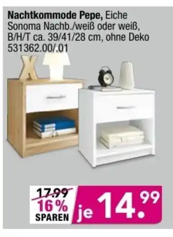 Möbel Boss Nachtkommode Pepe Angebot