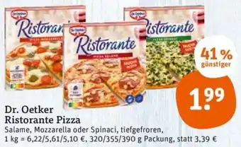 tegut Dr. Oetker Ristorante Pizza 320/355/390 g Packung Angebot