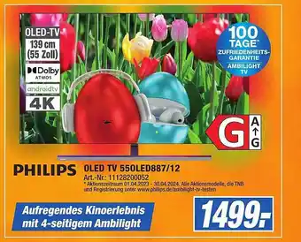 Expert Technomarkt Philips oled tv 550led887.12 Angebot