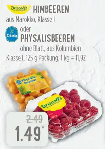 Edeka Driscoll's Himbeeren oder Chiquita Physalisbeeren 125 g Packung Angebot