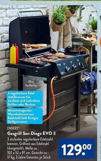 Aldi Süd Enders gasgrill san diego evo 3 Angebot