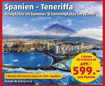 Penny Reisen Spanien - teneriffa Angebot