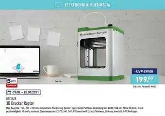 Aldi Nord Bresser 3d Drucker Raptor Angebot