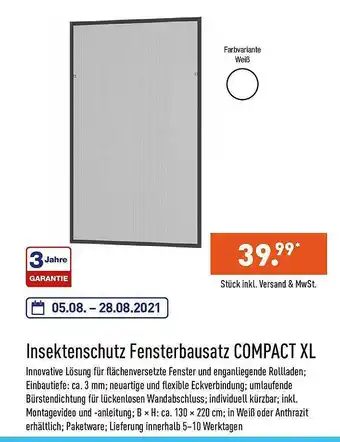 Aldi Nord Insektenschutz Fensterbausatz Compact XL Angebot