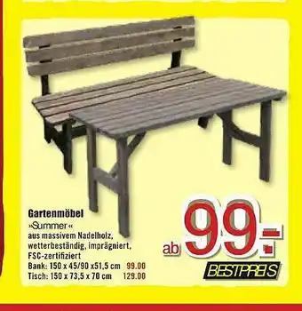 B1 Discount Baumarkt Garenmöbel „summer” Angebot