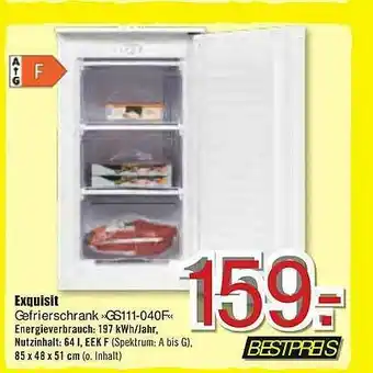 B1 Discount Baumarkt Exquisit Gefrierschrank Gs111-040f Angebot