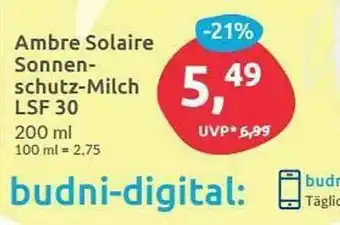 Budni Ambre Solaire Sonnenschutz-milch Lsf30 Angebot