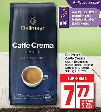 Edeka Dallmayr Caffè Crema Oder Espresso Angebot