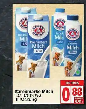 Edeka Bärenmarke Milch Angebot