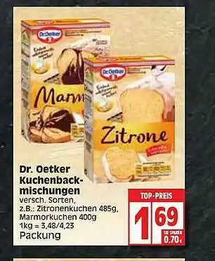 Edeka Dr Oetker Kuchenbackmischungen Angebot