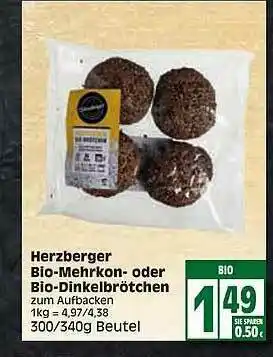 Edeka Herzberger Bio-mehrkorn- Oder Bio-dinkelbrötchen Angebot