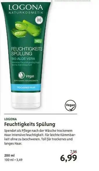 Biocompany Logona Feuchtigkeits Spülung Angebot