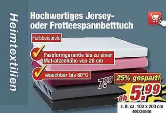 Poco Hochwertiges Jersey- Oder Frotteespannbetttuch Angebot