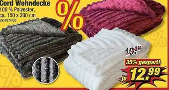 Poco Cord Wohndecke Angebot