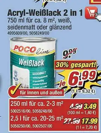 Poco Acryl-weißlack 2in1 Angebot